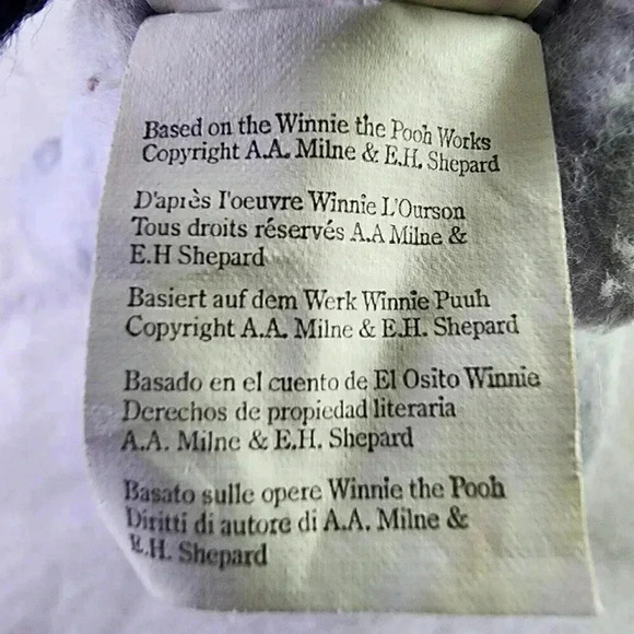 Disney Store Classic Pooh Eeyore Beanie Plush 8" Vintage Storybook Donkey PVC - Picture 7 of 7